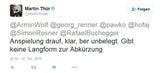 Bizarrer Twitter-Streit zwischen Wolf und Thür