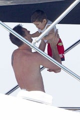 Lionel Messi, Cesc Fàbregas mit Familie auf Urlaub