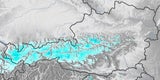 Schneefall in den Bergen