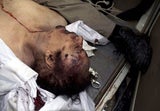 Der tote Muammar al-Gaddafi