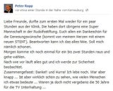 Peter Rapp dankte für Genesungs-Wünsche
