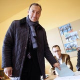 Die Kandidaten bei der Stimmabgabe