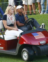 Lindsey Vonn & Tiger Woods am Golf-Platz