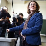 Die Kandidaten bei der Stimmabgabe