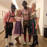 Sprintstar Bolt in Lederhosen am Oktoberfest