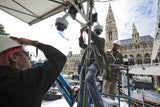 Die Aufbauarbeiten des Life Ball 2014