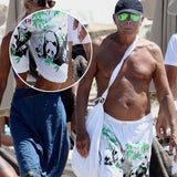 Star-Designer Giorgio Armani am Strand