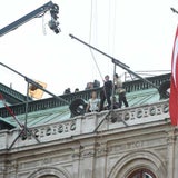 Stunt-Proben am Dach der Oper