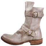 Herbst Stiefel Overknees Schnallen Boots