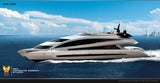 Ein schwimmender Porsche - elegant und stark gleitet die Jacht durchs Wasser