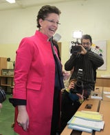 Christine Marek (ÖVP) bei der Stimmabgabe