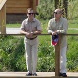 Putin und Medwedew angeln auf der Wolga
