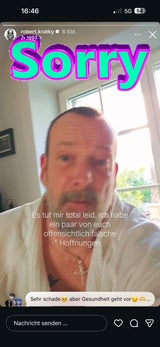 Robert Kratky entschuldigte sich bei seinen Fans dafür, dass er ihnen falsche Hoffnungen gemacht hat.&nbsp;