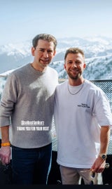 Sebastian Kurz und Veranstalter Jean Philippe.&nbsp;