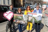 Radbeauftragter Martin Blum, Mobilitätssprecherin Angelika Pipal-Leixner, Stadträtin Ulli Sima und Bezirksvorsteher Erich Hohenberger.