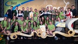 Prämierung der Siegerprojekte des Projektmarathons 2025: Der Landessieg ging an die Landjugend Hofstetten-Grünau, im Bild mit den Ehrengästen.&nbsp;