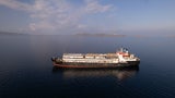 Blick auf den Viehtransporter "Spiridon II".