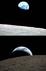 Artemis-Astronauten fotografieren "Erduntergang"