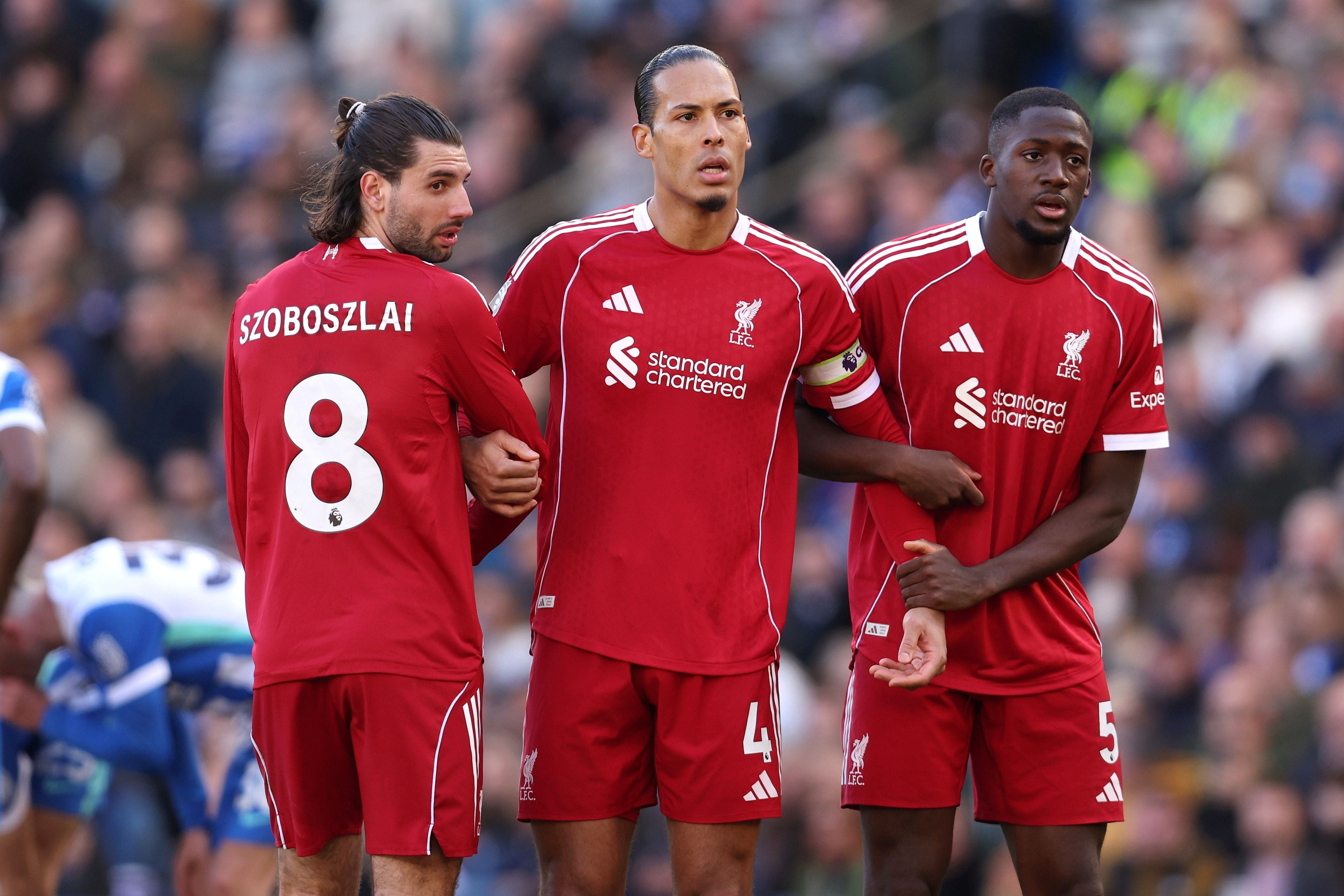 Dominik Szoboszlai, Virgil van Dijk und Ibrahima Konaté