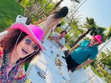 Mausi Lugner feiert mit Freunden in Lignano.&nbsp;