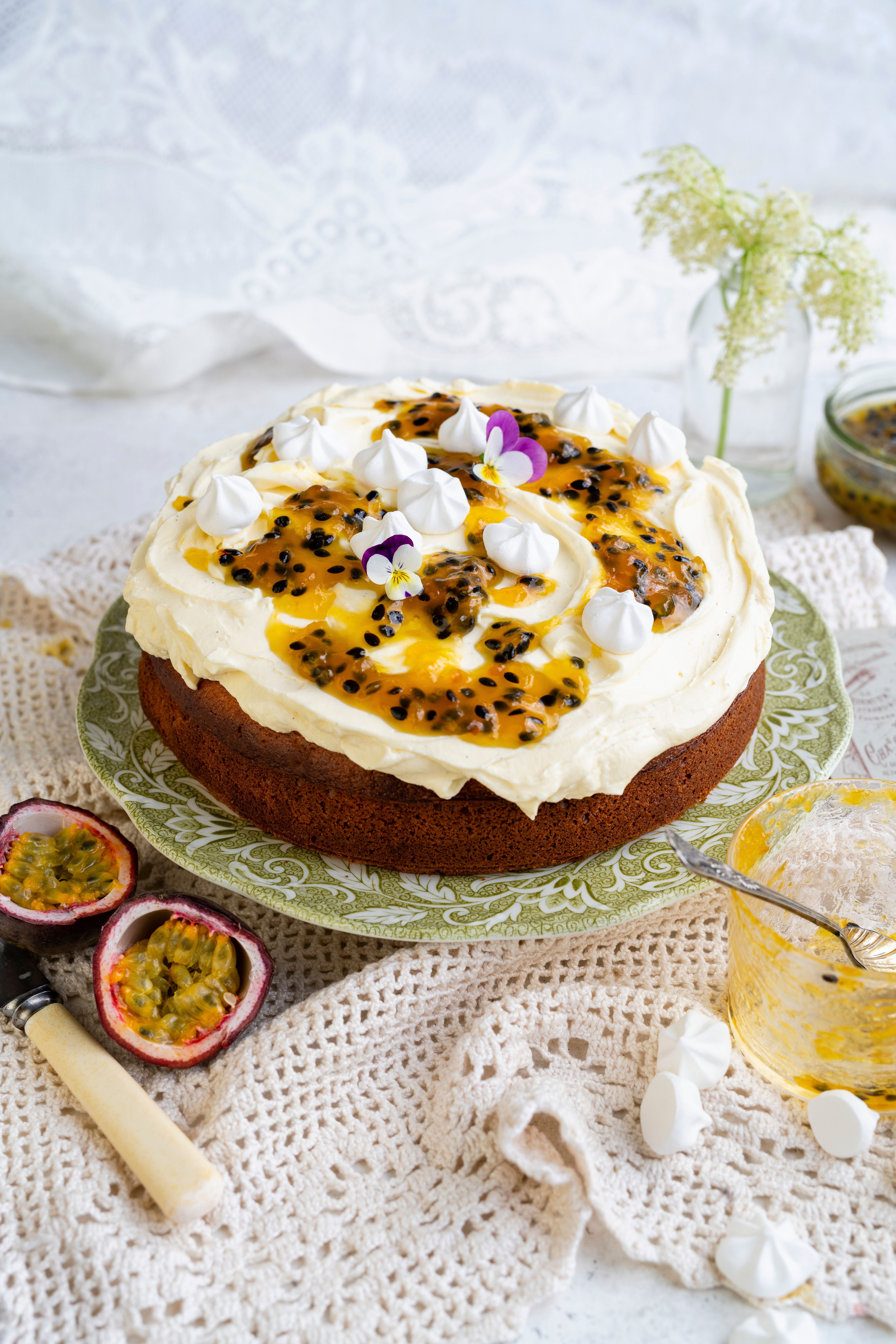 Joghurtkuchen mit Passionsfrucht