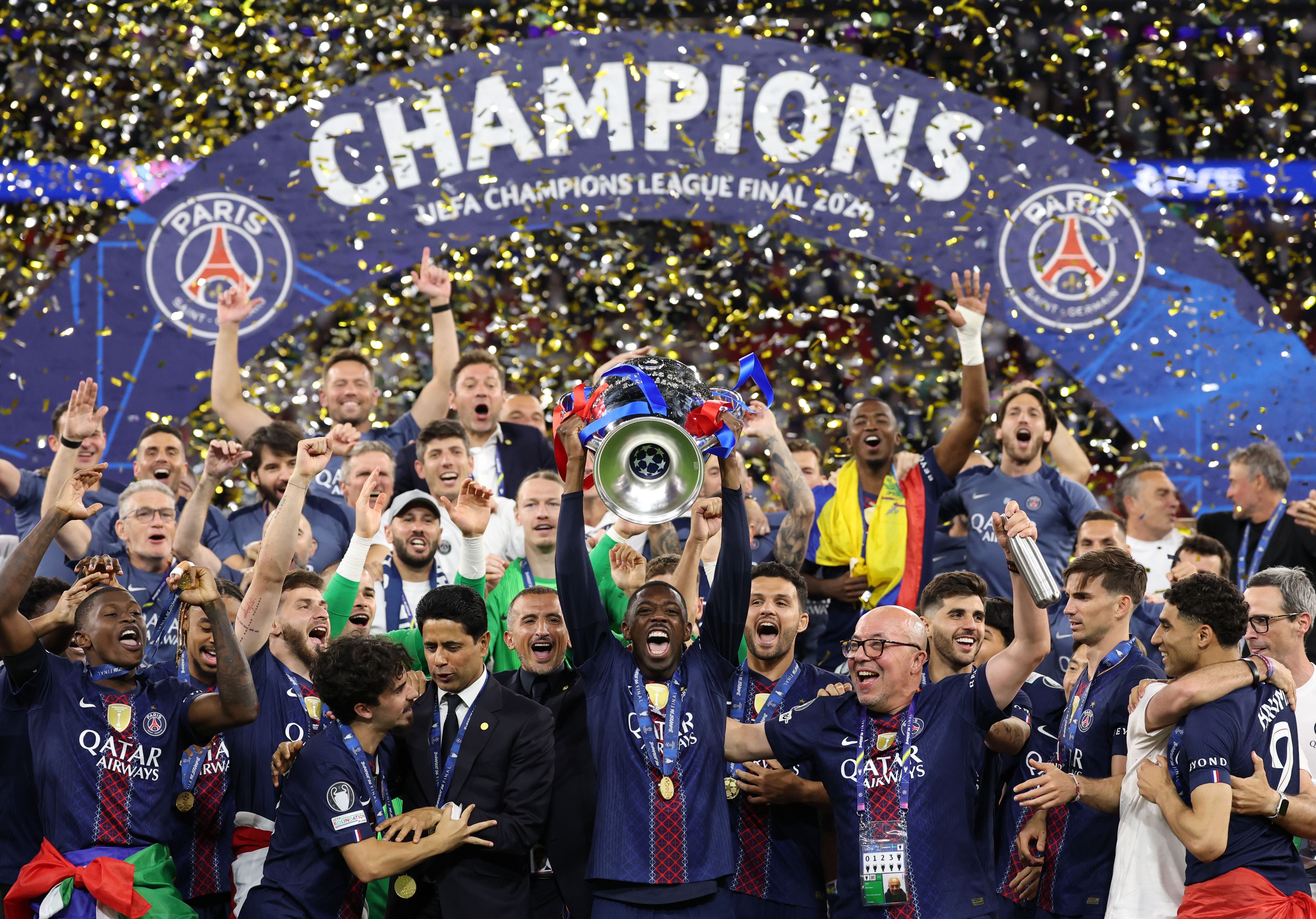 PSG bejubelt das Tor im Champions-League-Finale