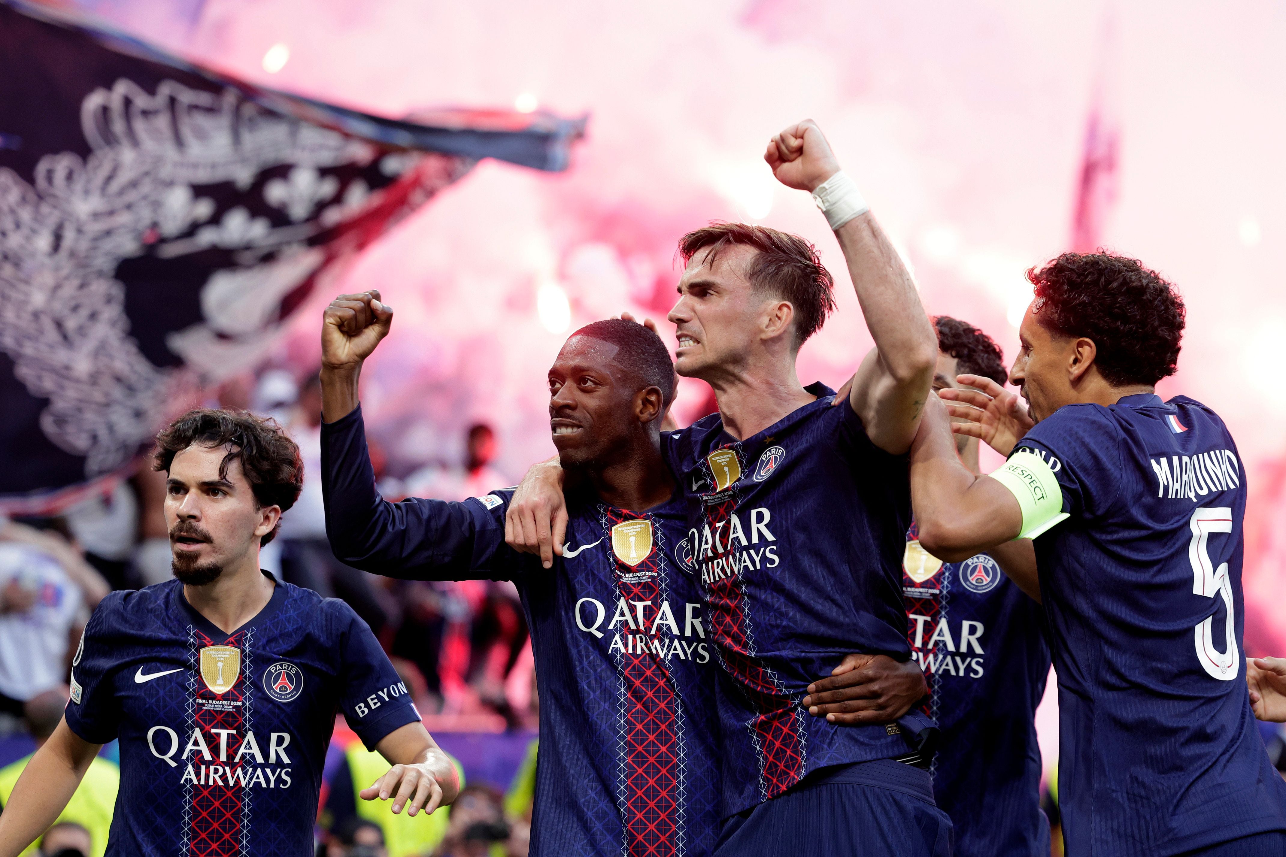 PSG bejubelt das Tor im Champions-League-Finale