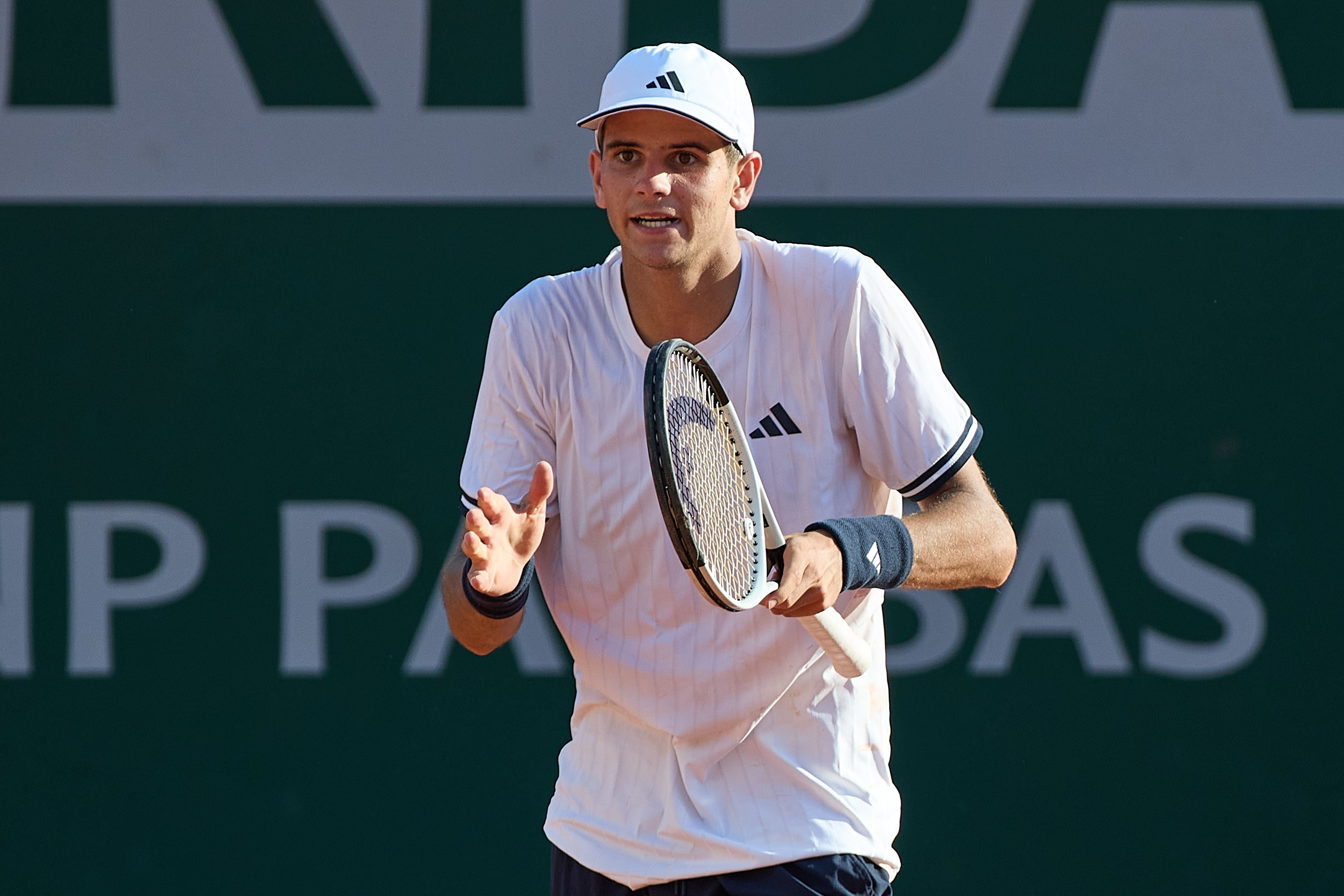 PARIS, FRANCE - MAY 27: Rafael Jodar of Spain reacts against James Duckworth of Australia during the Men's Singles second round match on Day Four of the 2026 French Open at Roland Garros on May 27, 2026 in Paris, France. (Photo by Sport News/Quality Sport Images/Getty Images)