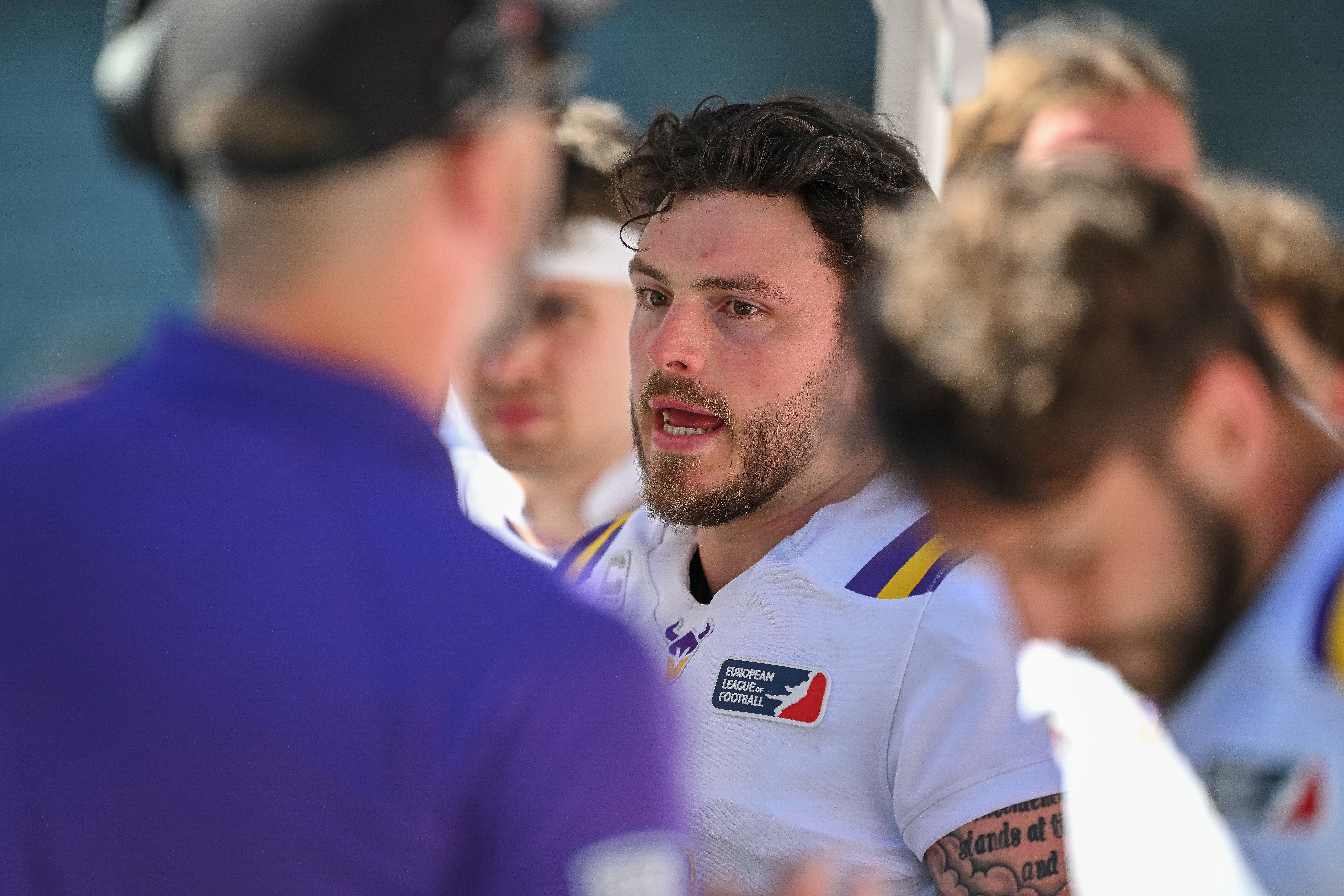 INNSBRUCK,AUSTRIA,29.JUN.25 - AMERICAN FOOTBALL - ELF, European League of Football, Raiders Tirol vs Vienna Vikings. Image shows Ben Holmes (Vikings). Photo: GEPA pictures/ Daniel Schoenherr