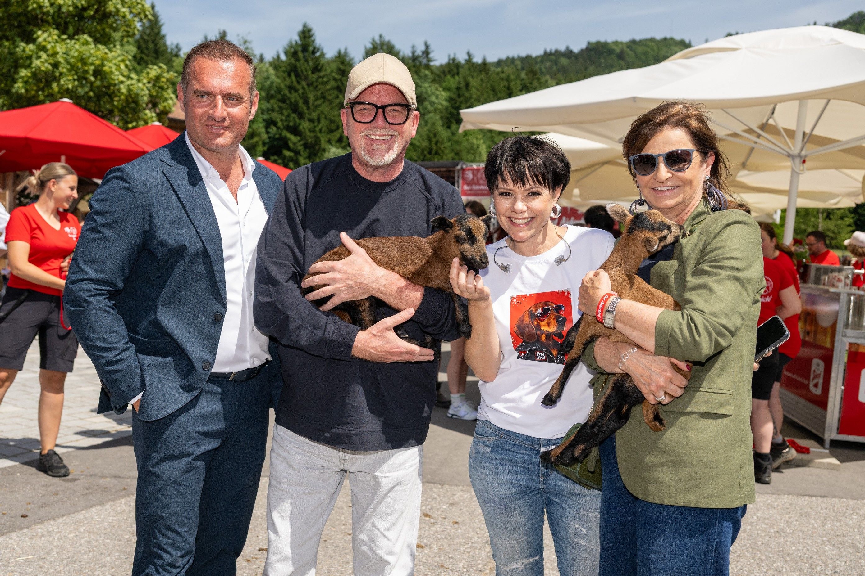 Dieter Ehrengruber mit DJ Ötzi, Francine Jordi und Susanne Riess-Hahn