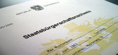 Österreichischer Staatsbürgerschaftsnachweis.