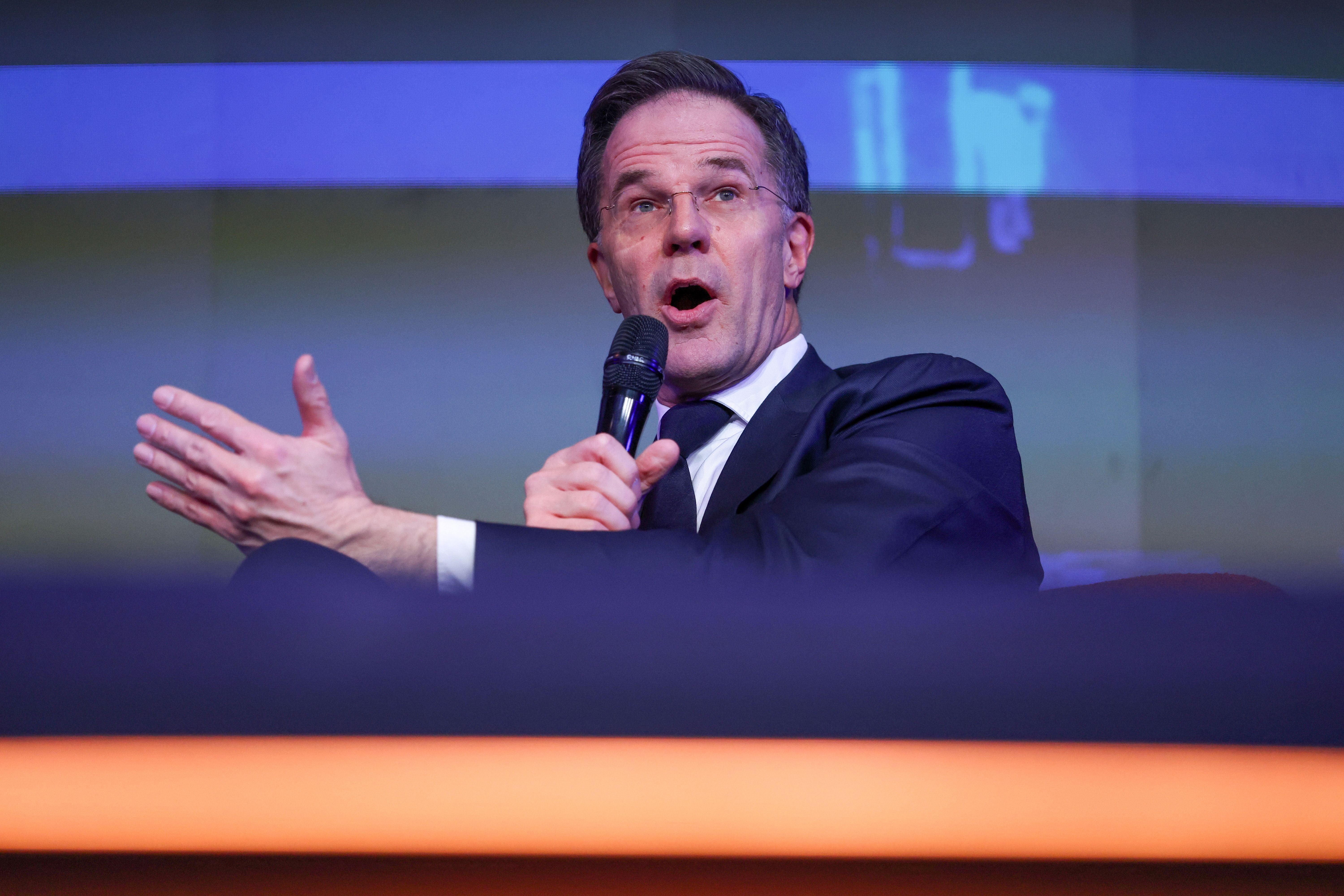 BRUSSELS, BELGIUM - MARCH 12: NATO Secretary General Mark Rutte speaks during a conference at the inaugural edition of the Brussels European Defence Exhibition &amp; Conference (BEDEX) on March 12, 2026 in Brussels, Belgium. The new BEDEX event has been created in partnership with the Belgian Ministry of Defence and Armed Forces to showcase the European and NATO defence industries, as Belgium and other European countries increase defence spending in response to the current geopolitical climate. (Photo by Omar Havana/Getty Images)