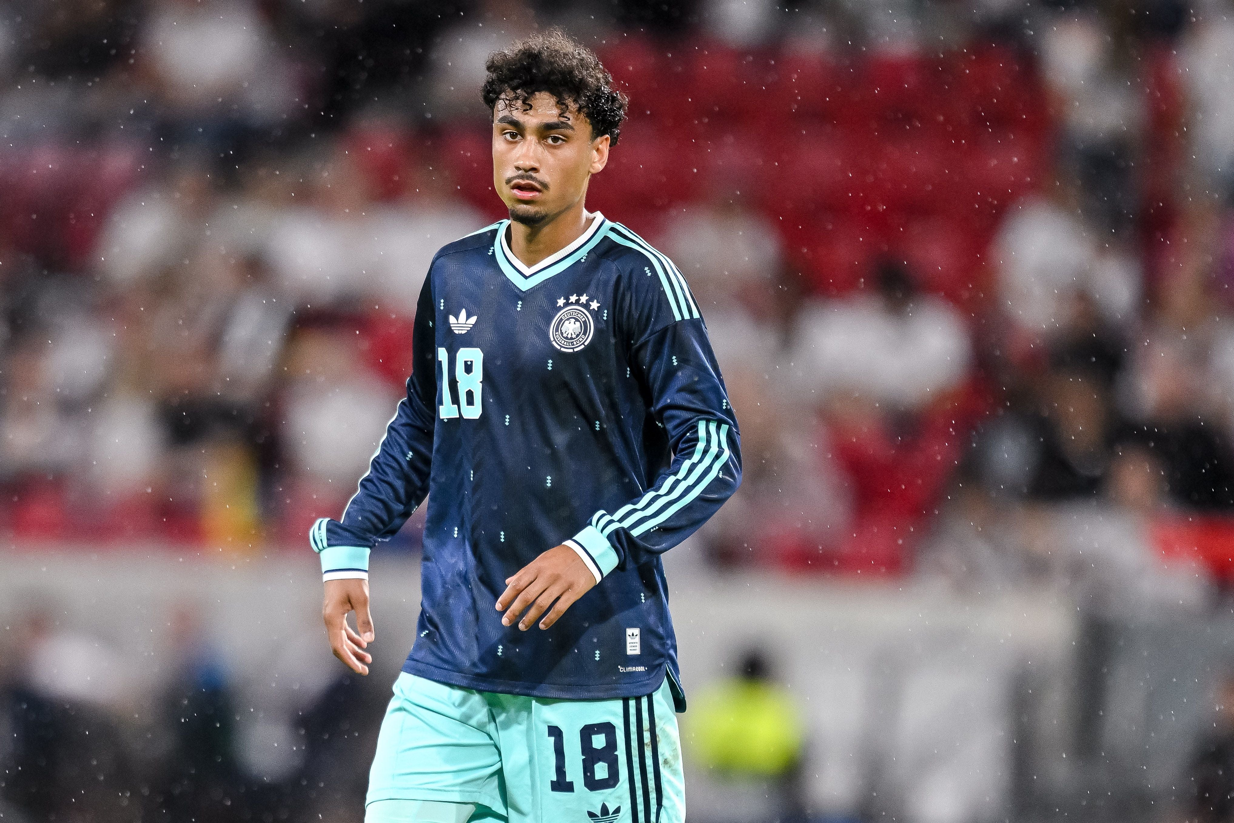 Mainz, Germany - May 31: Nathaniel Brown of Germany looks on during the international friendly match between Germany and Finland at MEWA Arena on May 31, 2026 in Mainz, Germany. (Photo by Harry Langer/DeFodi Images/DeFodi via Getty Images)