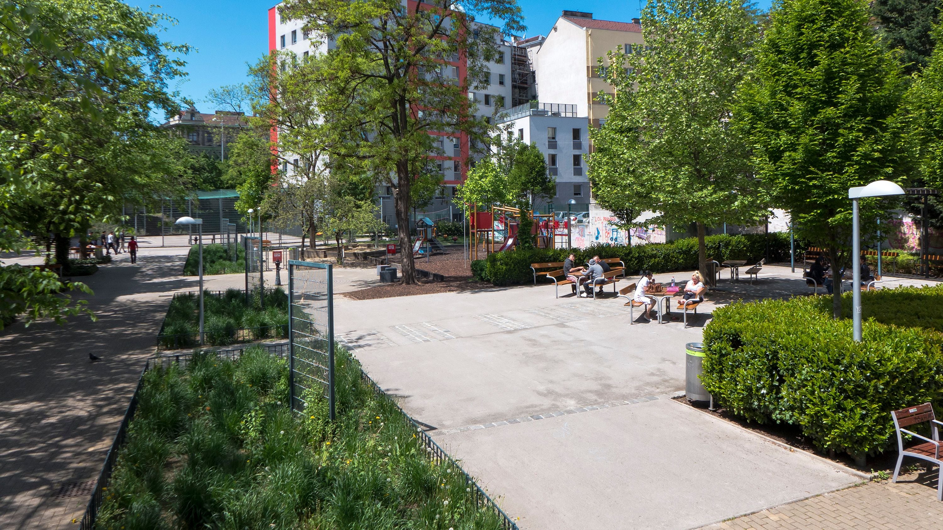 Der Fritz-Imhoff-Park in Mariahilf.