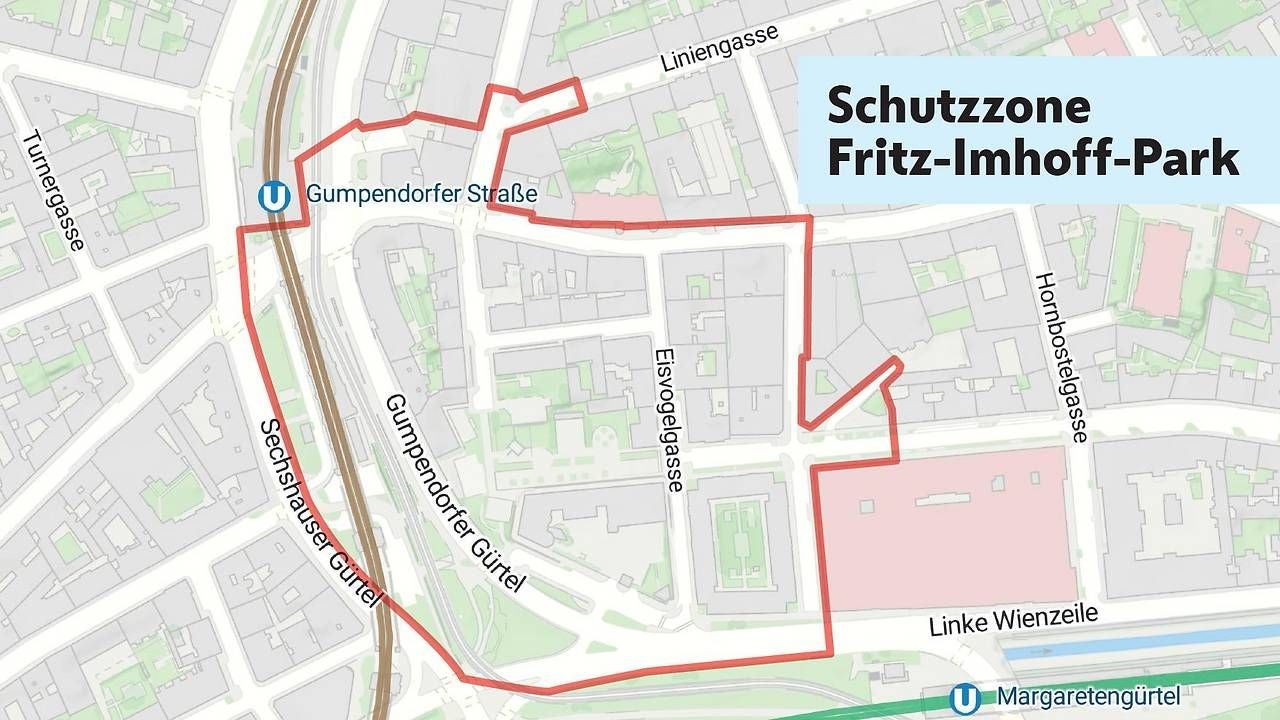 Die neue Schutzzone Fritz-Imhoff-Park im 6. Bezirk.