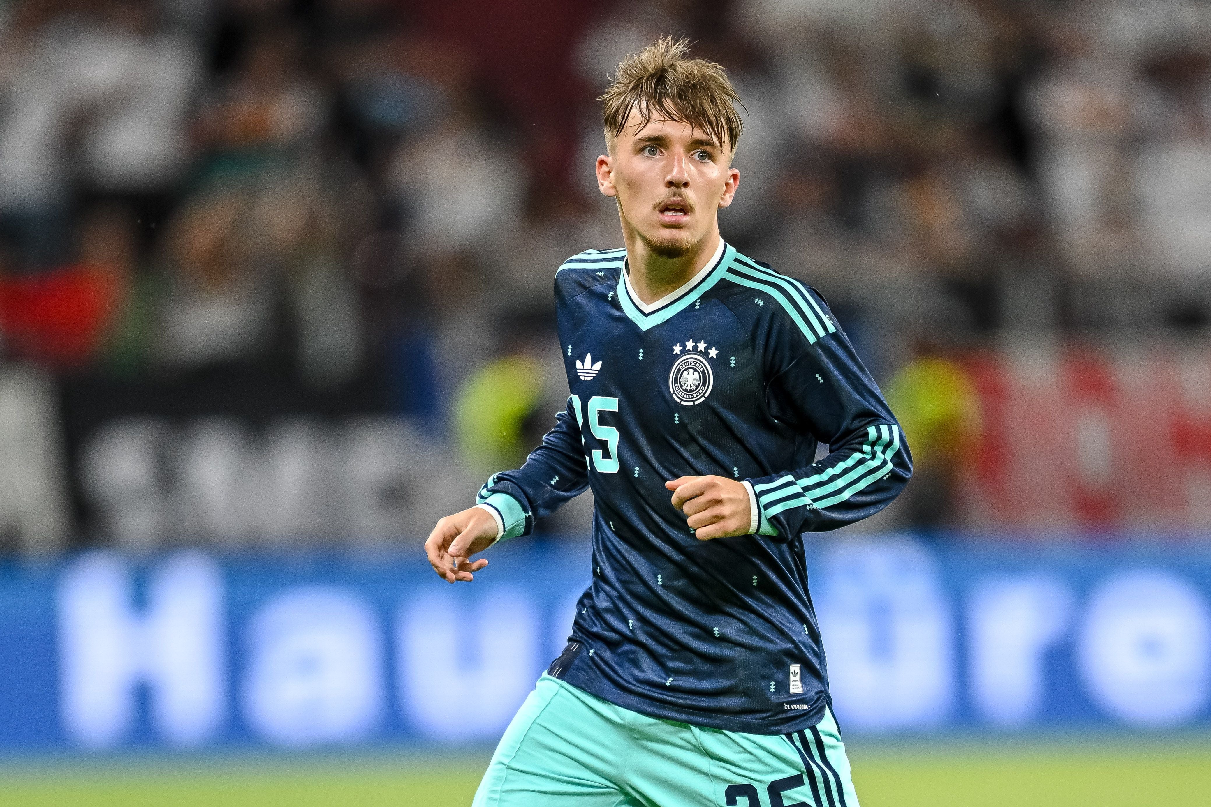Mainz, Germany - May 31: Lennart Karl of Germany looks on during the international friendly match between Germany and Finland at MEWA Arena on May 31, 2026 in Mainz, Germany. (Photo by Harry Langer/DeFodi Images/DeFodi via Getty Images)