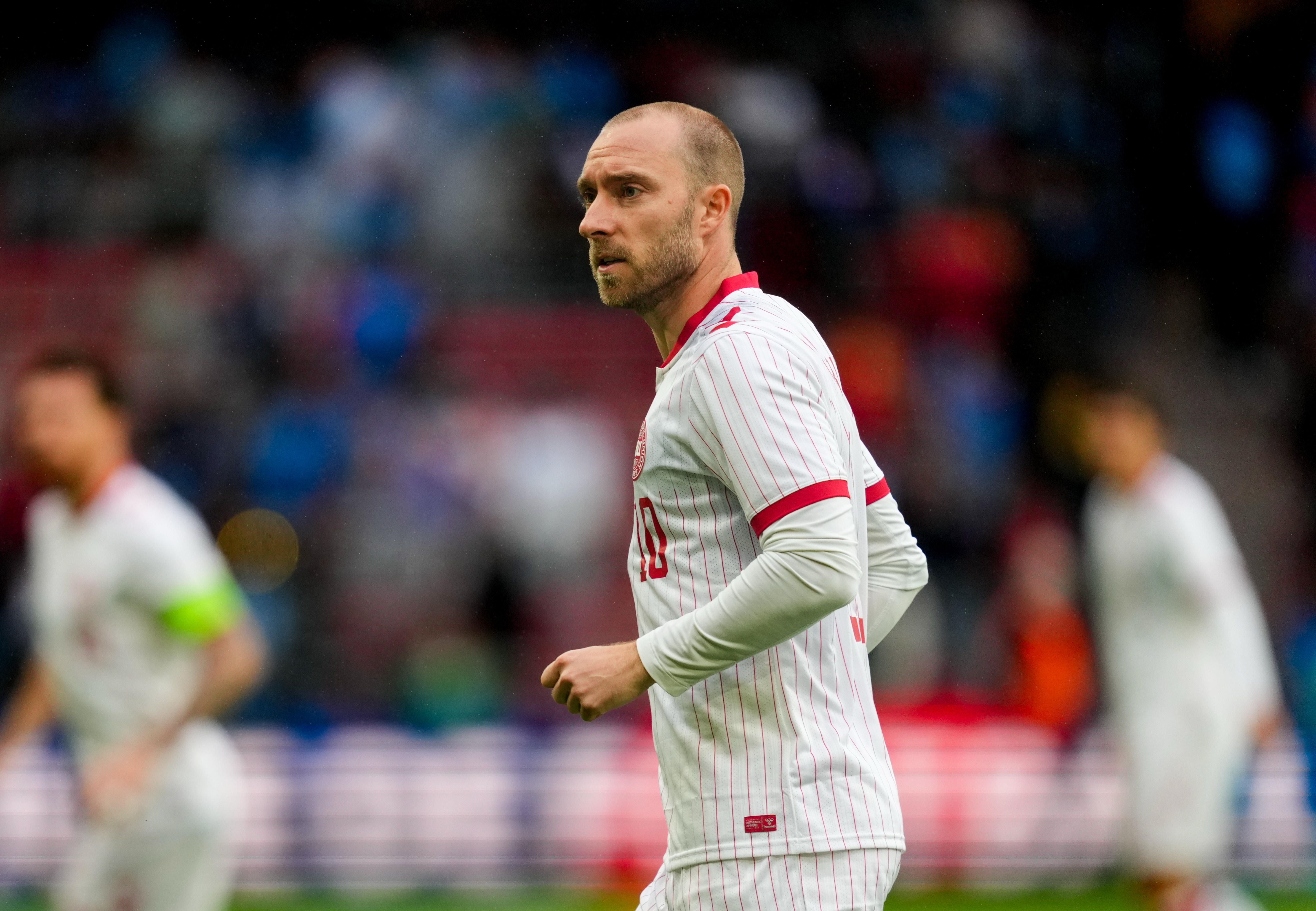 Christian Eriksen (Denmark) looks on during UEFA International Friendly, DR Congo and Denmark, Stade Maurice Dufrasne, Liege, Belgium on June 03 2026. (Photo by Ulrik Pedersen/NurPhoto via Getty Images)