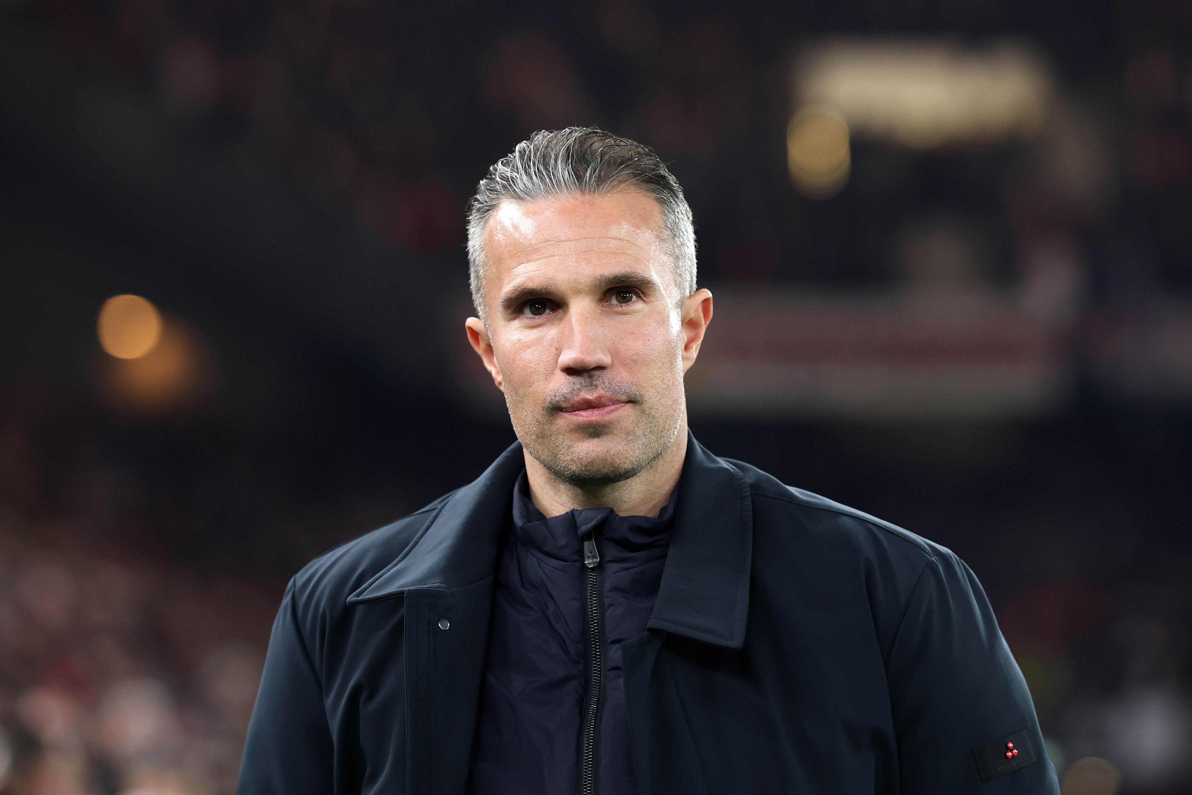 STUTTGART, GERMANY - NOVEMBER 06: Robin Van Persie, Head Coach of Feyenoord, looks on prior to the UEFA Europa League 2025/26 League Phase MD4 match between VfB Stuttgart and Feyenoord at Stuttgart Arena on November 06, 2025 in Stuttgart, Germany. (Photo by Alexander Hassenstein/Getty Images)