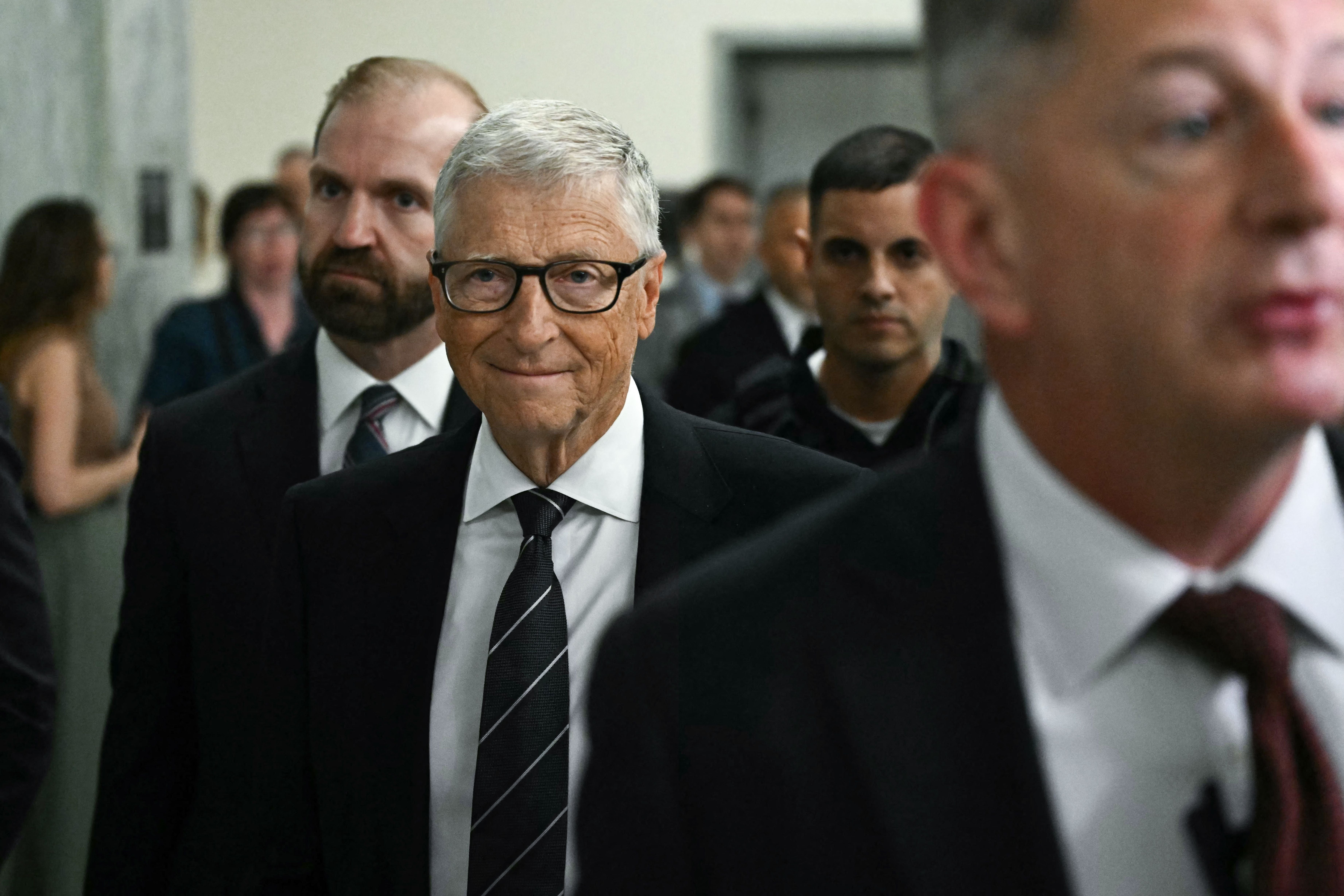 Microsoft co-founder Bill Gates arrives for a closed-door interview with the House Oversight Committee on Capitol Hill in Washington, DC, on June 10, 2026. Gates is set to face questioning Wednesday from US lawmakers over his relationship with late sex offender Jeffrey Epstein, whose network of wealthy and powerful associates has fueled years of scrutiny and conspiracy theories. Gates, one of the world's richest men and a leading philanthropist, is appearing before the House Oversight Committee for a transcribed interview about the disgraced financier, who died in a New York jail cell in 2019 while awaiting trial on sex trafficking charges involving underage girls. (Photo by Kent NISHIMURA / AFP)