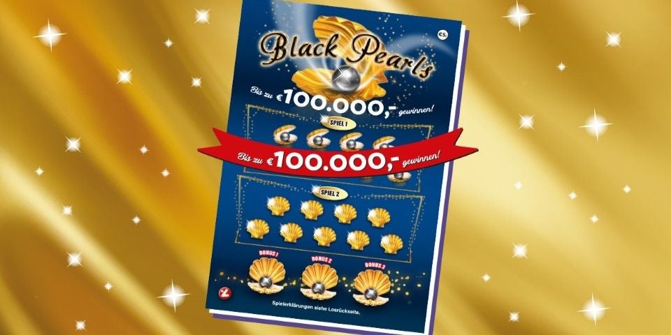 Das neue Rubbellos "Black Pearls" ist ab sofort in allen Annahmestellen der Österreichischen Lotterien erhältlich – mit einem Lospreis von 5 Euro, attraktiven Hauptgewinnen und jeder Menge Rubbelspaß