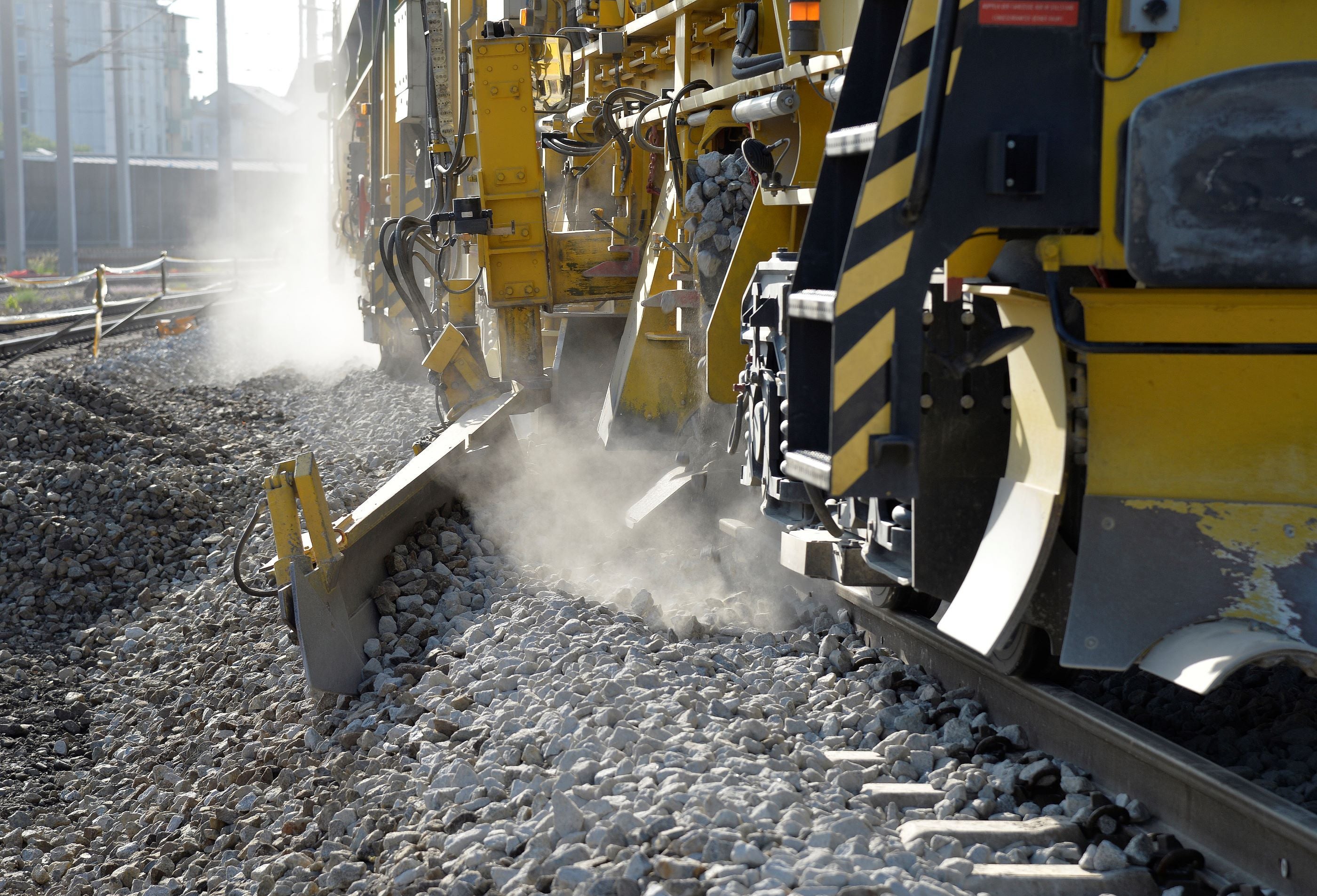 "Baustelle, Bagger bewegt Steine"