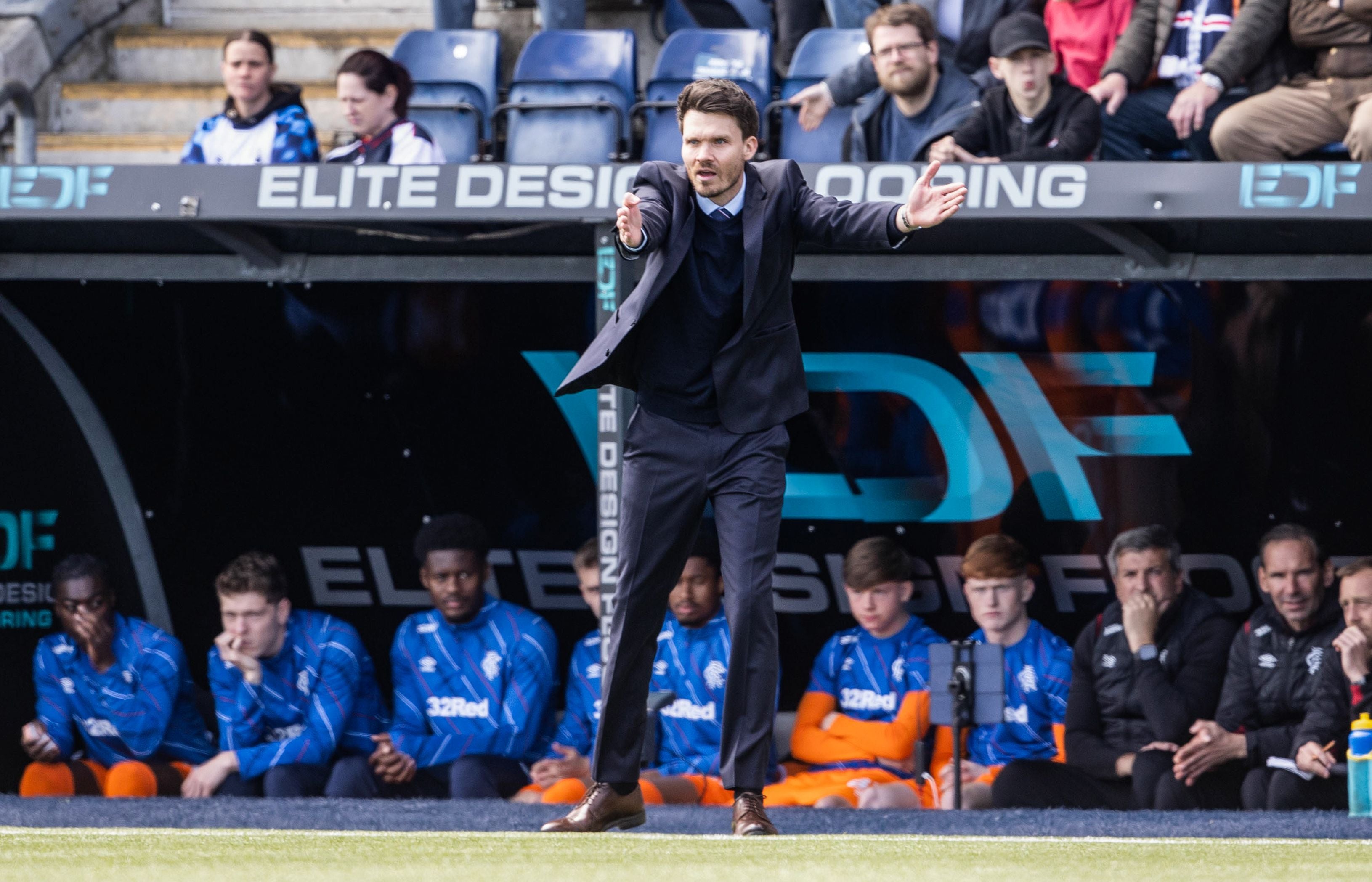 FALKIRK, SCOTLAND - MAY 16: Rangers Head Coach Danny Rohl during a William Hill Premiership match between Falkirk and Rangers at The Falkirk Stadium, on May 16, 2026, in Falkirk, Scotland. (Photo by Alan Harvey/SNS Group via Getty Images)