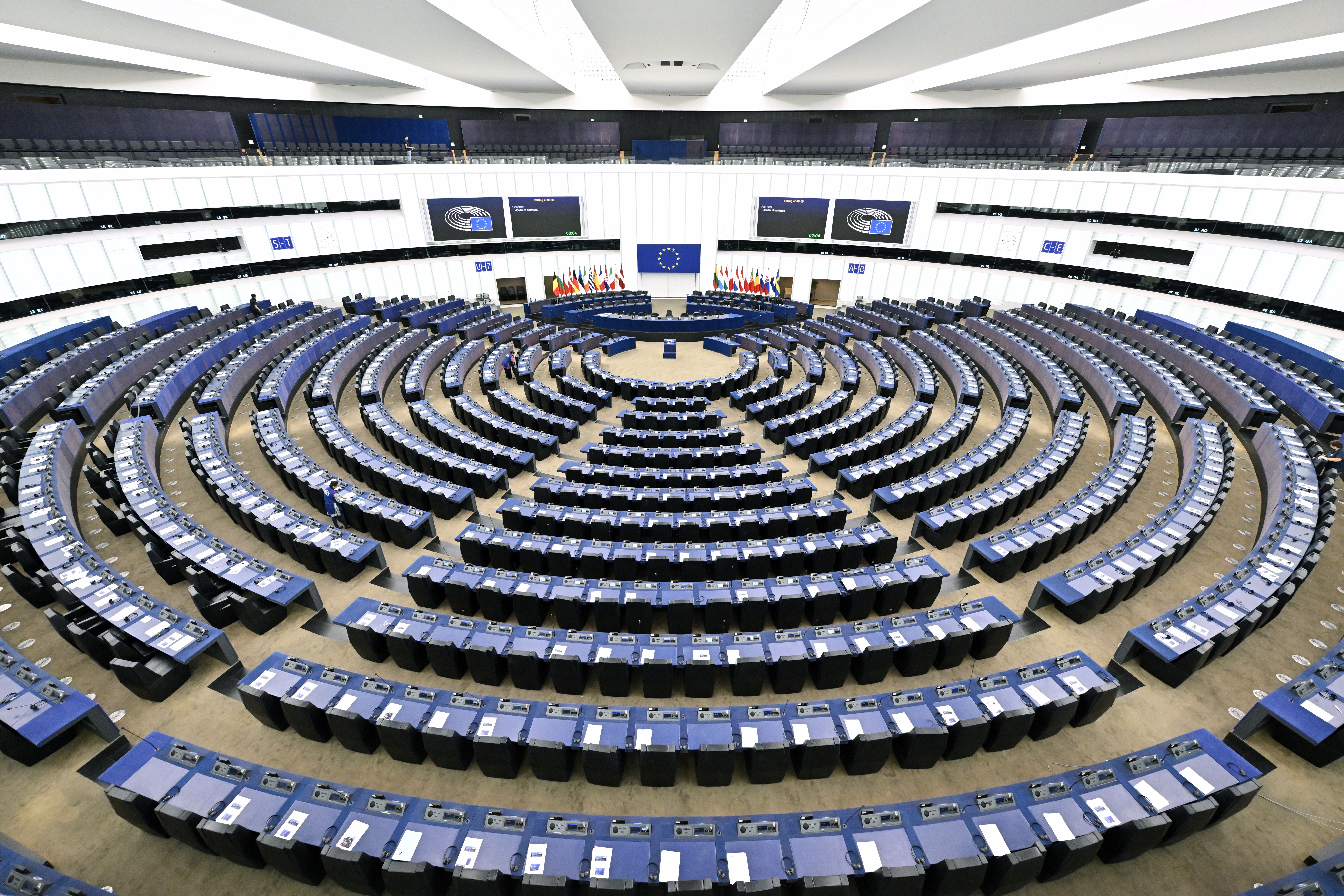 Sitzungssaal des EU-Parlaments in Straßburg.