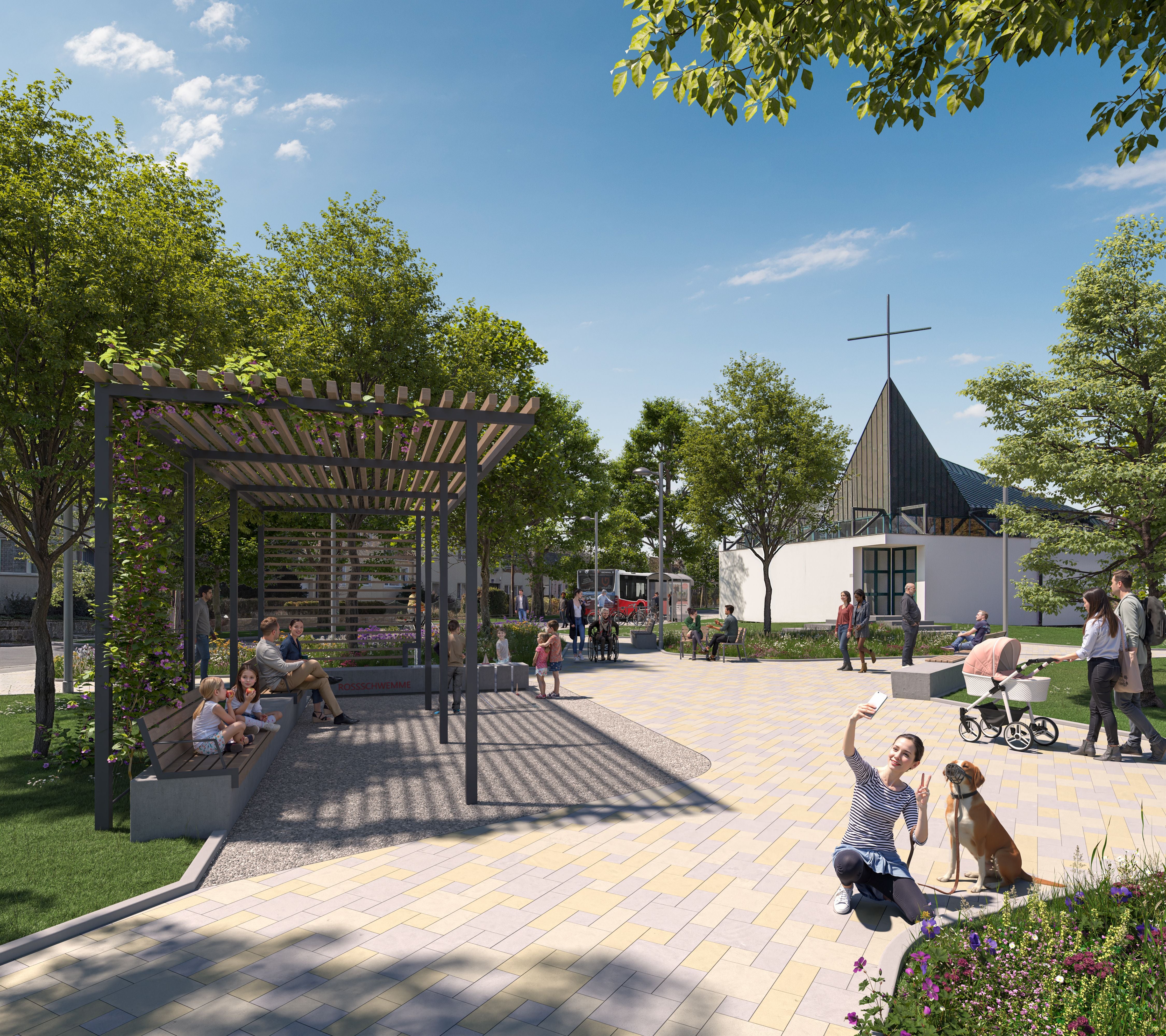 Der Süßenbrunner Platz hat sich in ein neues klimafittes Grätzl-Zentrum verwandelt.