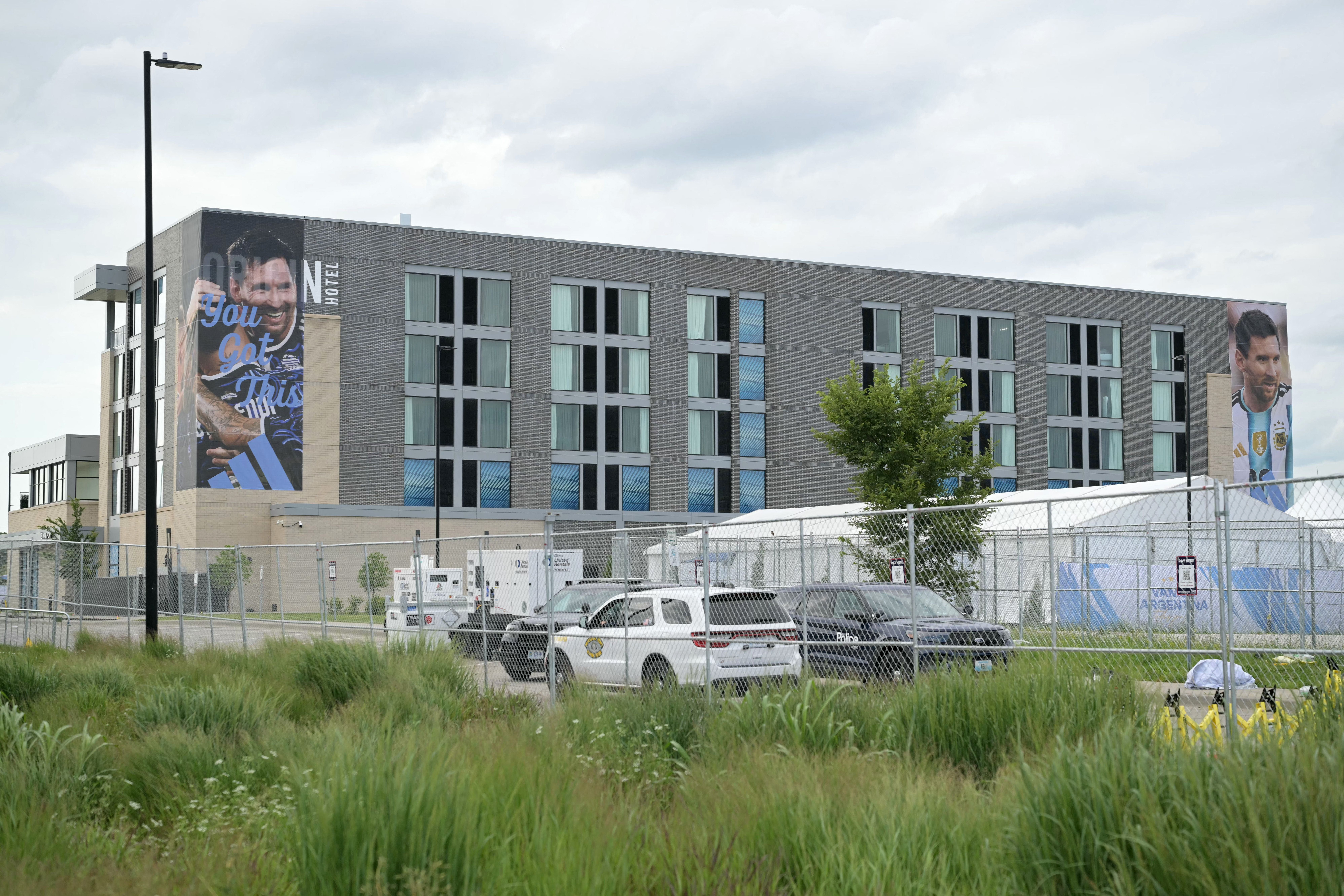 A view of Argentina's base camp at the Origin Kansas City Riverfront hotel in Kansas City, taken on June 10, 2026, ahead of the 2026 World Cup football tournament. (Photo by JUAN MABROMATA / AFP)