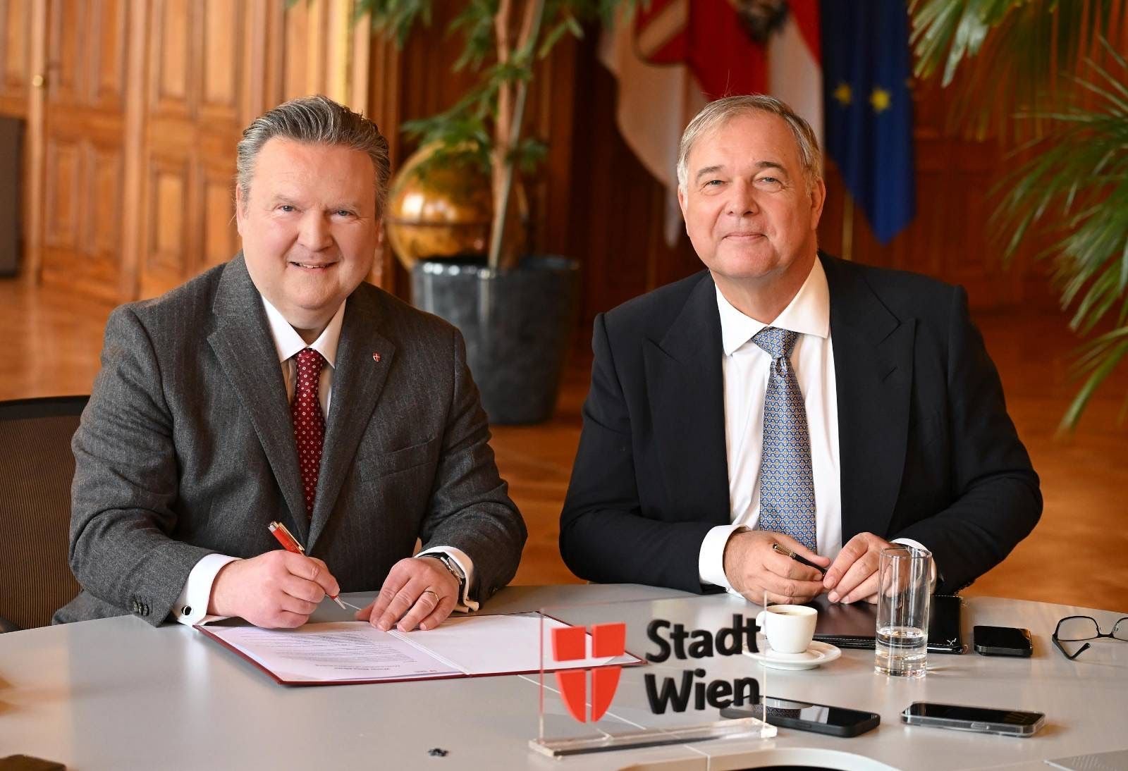 Wiens Bürgermeister Michael Ludwig und Wirtschaftskammer Wien-Präsident Walter Ruck.