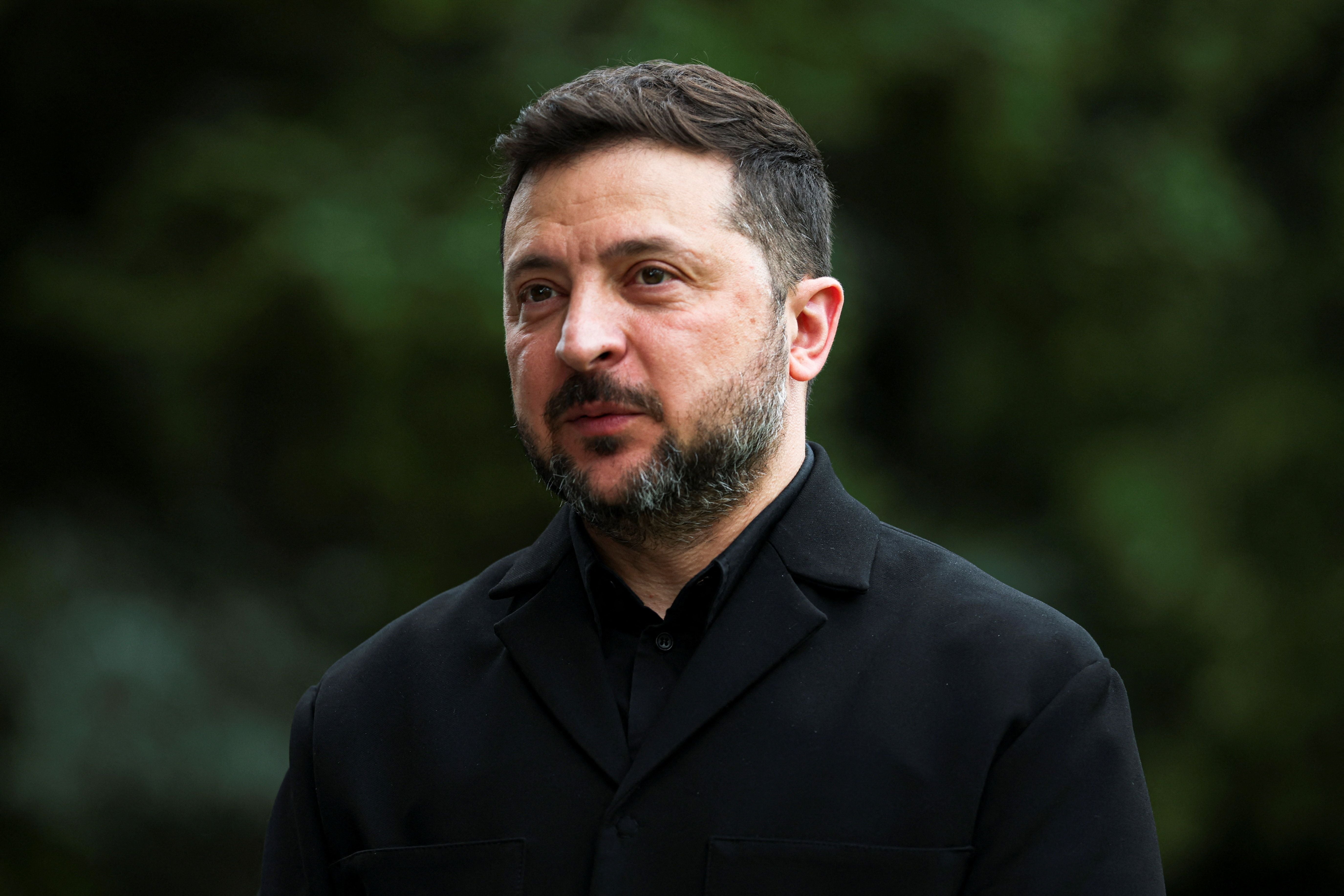 EVIAN-LES-BAINS, FRANCE - JUNE 16: Ukrainian President Volodymyr Zelensky during a meeting with British Prime Minister Keir Starmer on the sidelines of the G7 summit on June 16, 2026 in Evian-les-Bains, France. Leaders from the Group of 7 (G7) countries convened in Evian, France, near the Swiss border, for their annual summit to discuss challenges to peace and security for Ukraine and Europe, the situation in the Middle East, and other geopolitical issues. (Photo by Isabel Infantes - Pool/Getty Images)