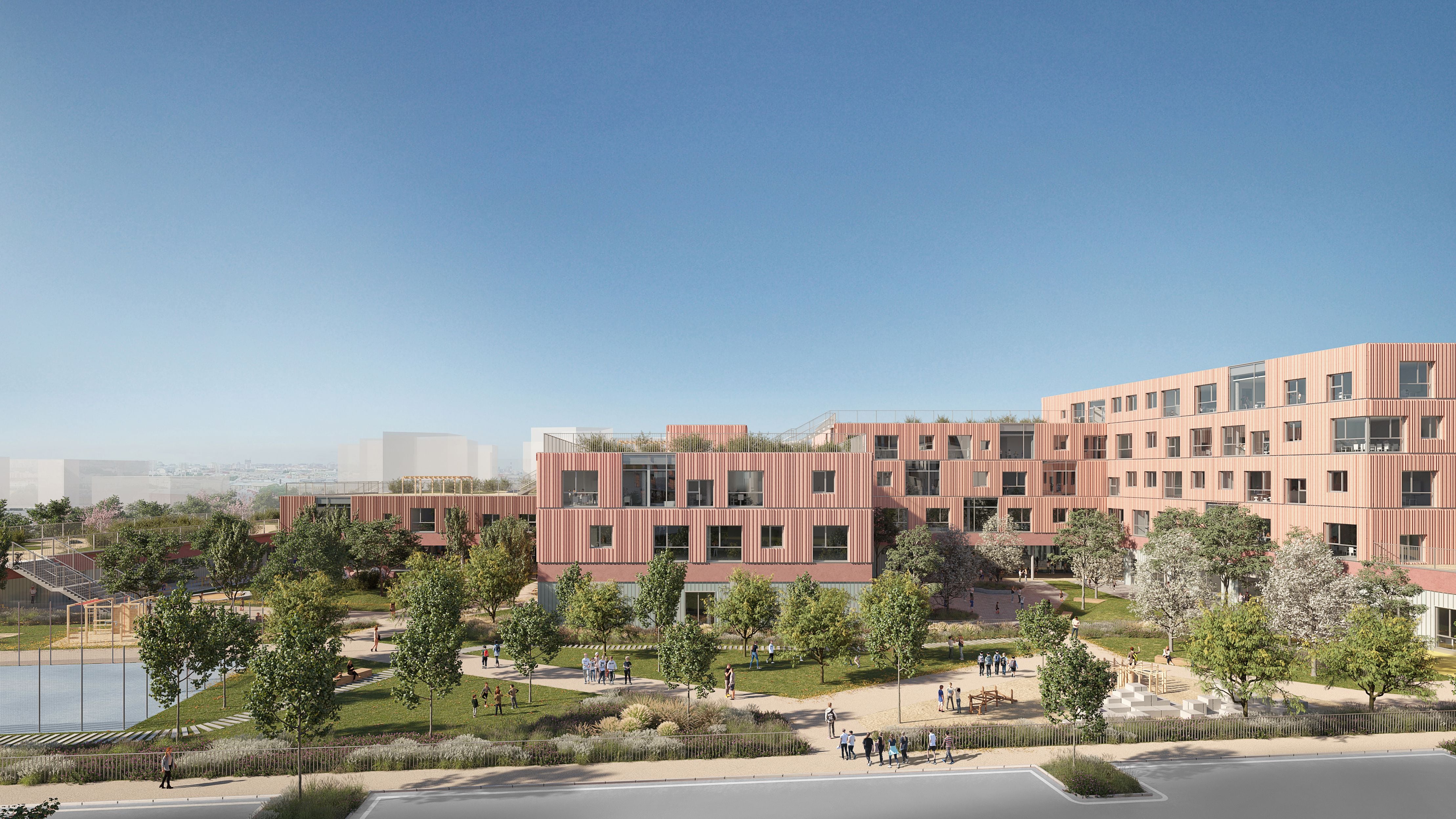 Bildungscampus Nordwestbahnhof Rendering.