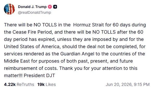 Truth-Social-Posting von Trump