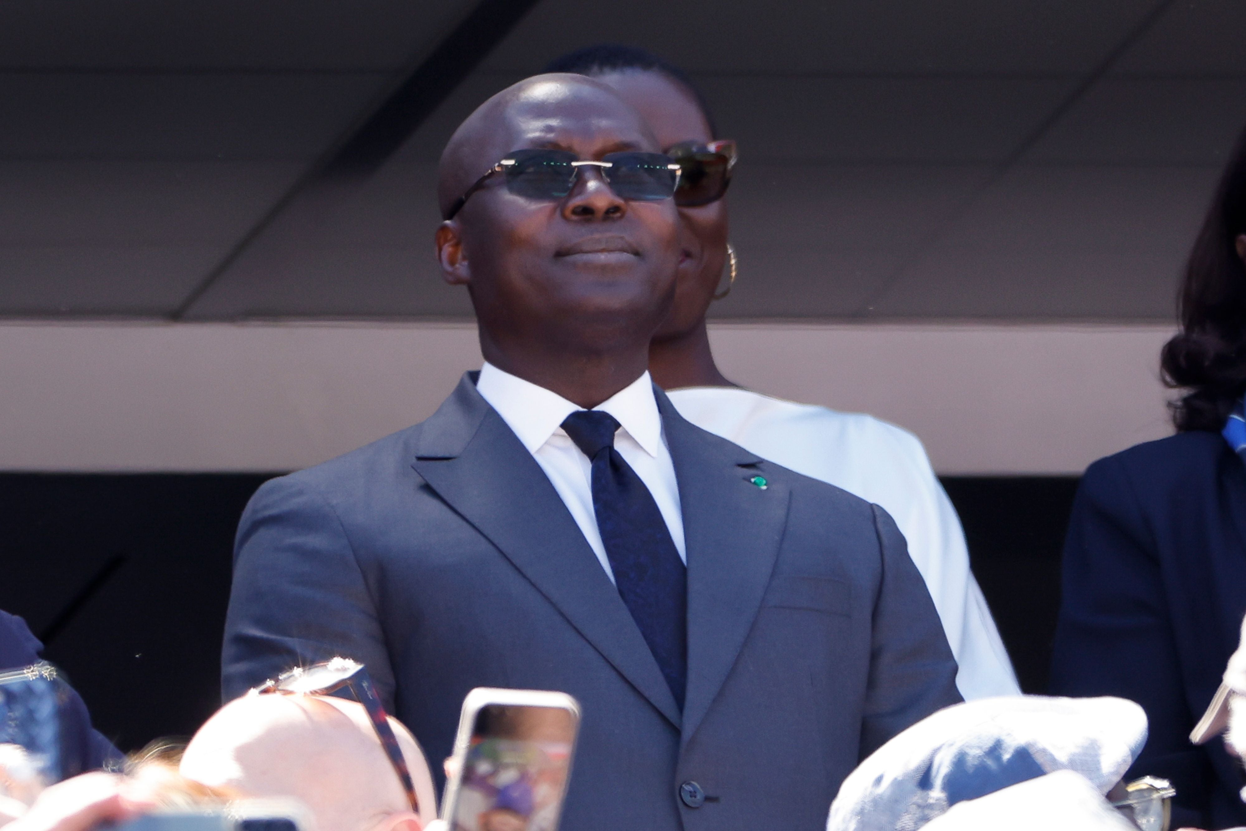 EAST RUTHERFORD, NEW JERSEY - JUNE 16: President of the Senegalese Football Federation (FSF) Abdoulaye Fall attends the FIFA World Cup 2026 Group I match between France and Senegal at New York New Jersey Stadium on June 16, 2026 in East Rutherford, United States. (Photo by Jean Catuffe/Getty Images)